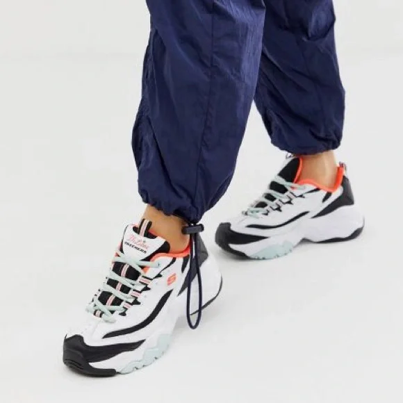 Urban Outfitters White Black Mint Orange Chunky Sneakers - Picture 3 of 8